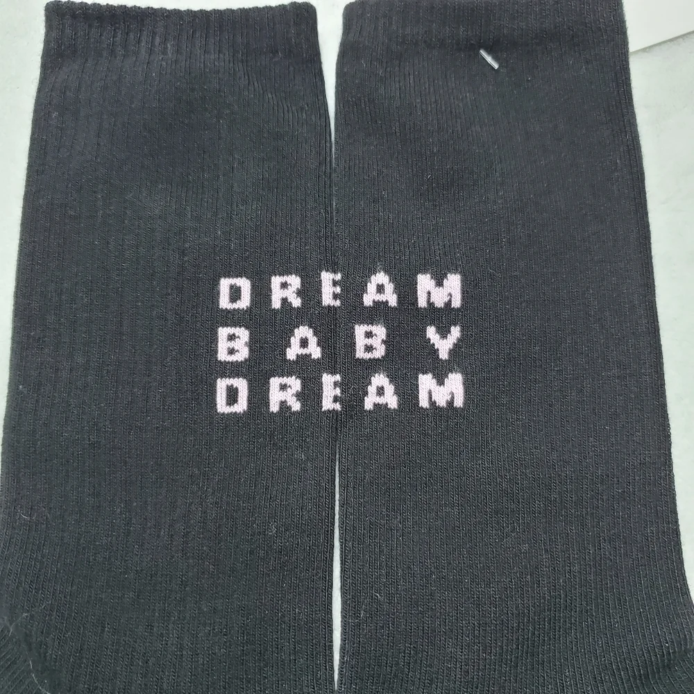 NWT Liberal Youth Ministry Dream Baby Dream Unisex Black Socks Sz M